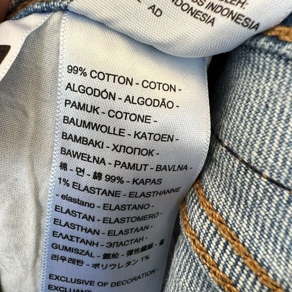 Levi’s Button Fly Wedgie Jeans 25 stretch Straight leg Distressed denim blue - Picture 13 of 14